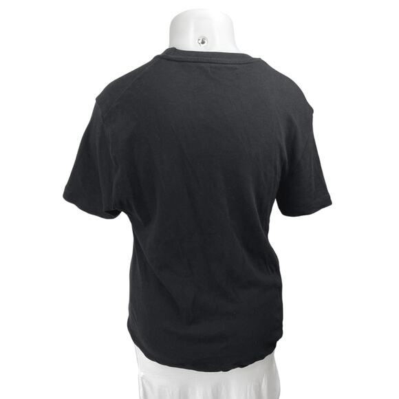 Zara Women's Black Knit Short Sleeve Crew Neck Classic Tee T-Shirt Top Size XL - Picture 2 of 3